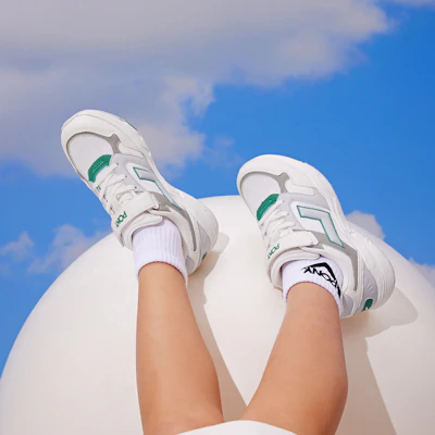 儿童 PONY MJ-72 減震透氣 兒童休閒鞋 白灰 1