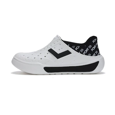 (PS) PONY Sandals 'White Black Font Print'