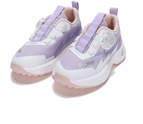 兒童 PONY 旋鈕扣 減震透氣 低筒 兒童跑步鞋 白紫 Lookbook 兒童 PONY 旋鈕扣 減震透氣 低筒 兒童跑步鞋 白紫