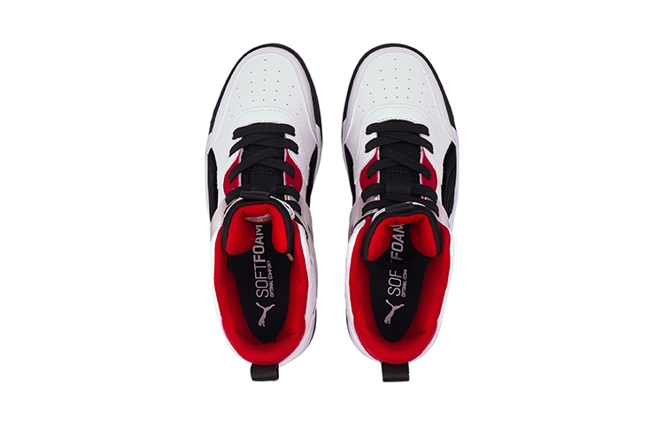 Lookbook 大童 PUMA Backcourt Mid 中筒 兒童板鞋 白黑