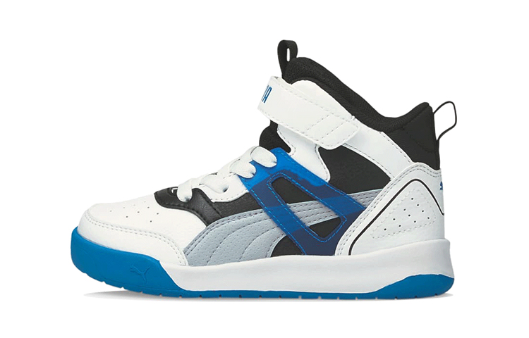 (Preschool) Puma Backcourt Mid 'White Black Blue' 374410-09