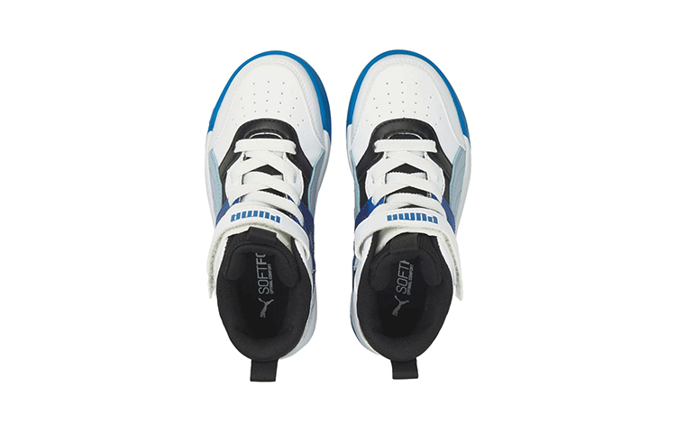 Lookbook (Preschool) Puma Backcourt Mid 'White Black Blue' 374410-09
