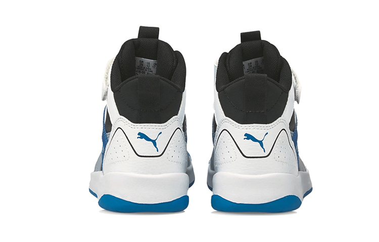 Shop (Preschool) Puma Backcourt Mid 'White Black Blue' 374410-09