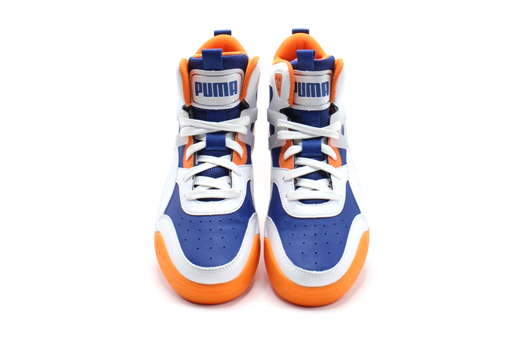 Lookbook (Preschool) Puma Backcourt Mid 'White Blue Orange' 374411-02
