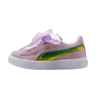 (PS) Puma Basket Leisure Shoes Pink/Green