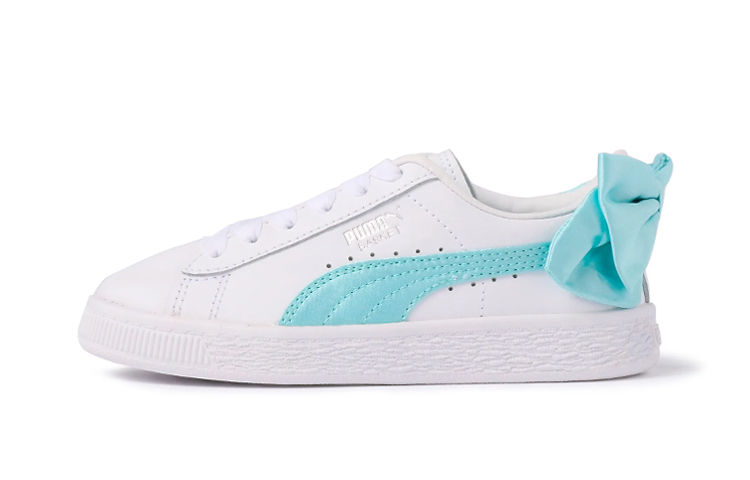 (Preschool) Puma Basket Bow AC 'White Blue' 367322-03