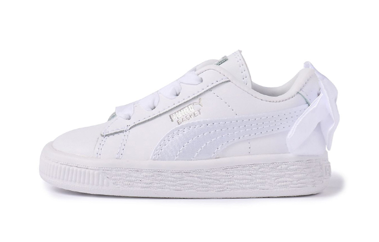 (Preschool) Puma Basket Bow AC 'White Bow' 367322-01