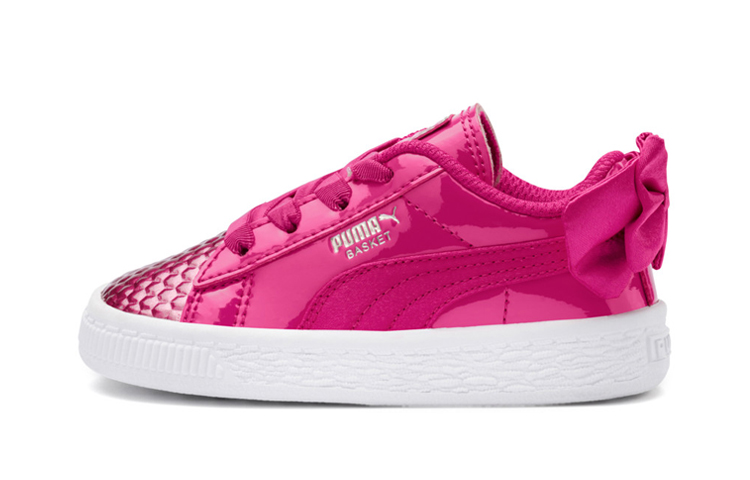 (Preschool) Puma Basket Bow Coated Glam AC Sneakers Pink 368984-02