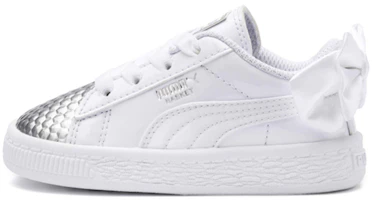 (Preschool) Puma Basket Bow Coated Glam AC Sneakers White 368984-01 (Preschool) Puma Basket Bow Coated Glam AC Sneakers White 368984-01