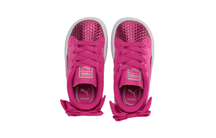 Lookbook 中童 PUMA Basket Bow Coated Glam AC PS 低筒 兒童板鞋 粉