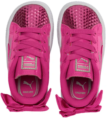 中童 PUMA Basket Bow Coated Glam AC PS 低筒 兒童板鞋 粉 Lookbook 中童 PUMA Basket Bow Coated Glam AC PS 低筒 兒童板鞋 粉