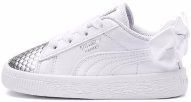 (Preschool) Puma Basket Bow Coated Glam AC Sneakers White 368984-01 (Preschool) Puma Basket Bow Coated Glam AC Sneakers White 368984-01