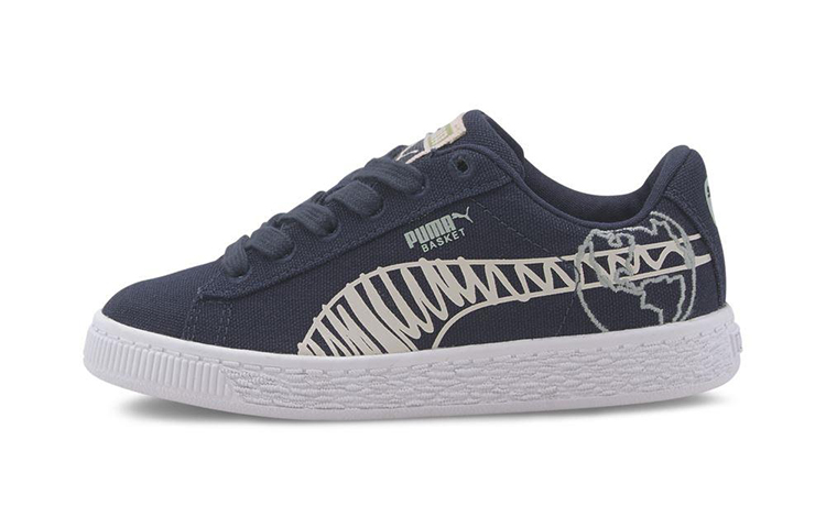 (Preschool) Puma Basket Canvas Winter Little Kid 'Time 4 Change - Peacoat' 374301-02