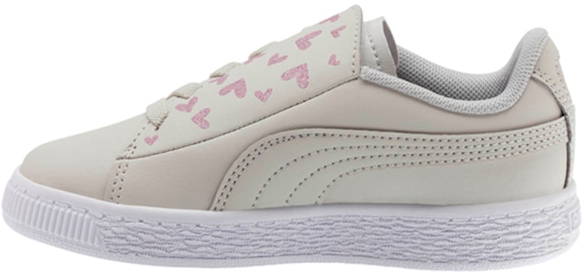 中童 PUMA Basket Crush Glitter Hearts AC 愛心 潮流百搭休閒 低幫 兒童板鞋 灰 Buy 中童 PUMA Basket Crush Glitter Hearts AC 愛心 潮流百搭休閒 低幫 兒童板鞋 灰