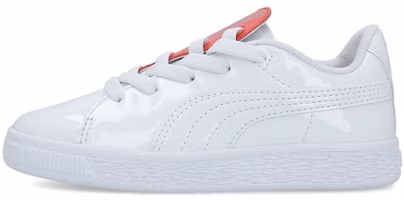 (Preschool) Puma Basket Crush Patent AC 'White Red' 369675-01 (Preschool) Puma Basket Crush Patent AC 'White Red' 369675-01