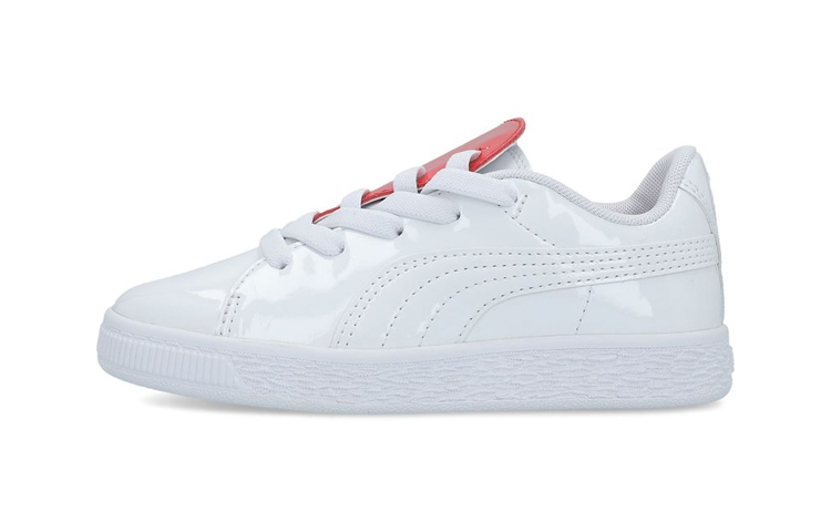 (Preschool) Puma Basket Crush Patent AC 'White Red' 369675-01