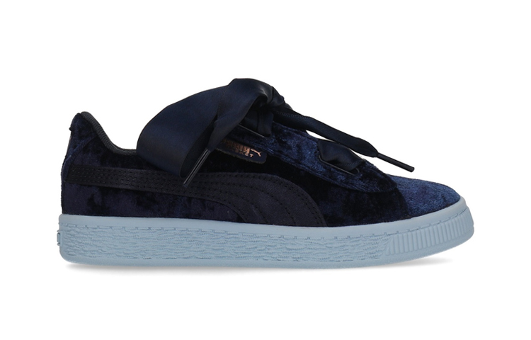 (PS) Puma Basket Heart Velor Ps Leisure Board Shoes Blue 圖 2