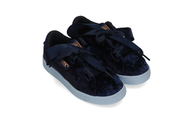 (PS) Puma Basket Heart Velor Ps Leisure Board Shoes Blue 圖 3