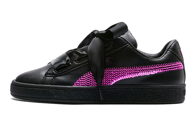 (Preschool) Puma Basket Heart Bling K Shoes Black/Purple 366847-01