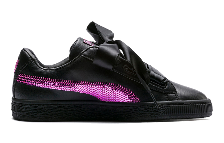 (PS) Puma Basket Heart Bling K Shoes Black/Purple 圖 2