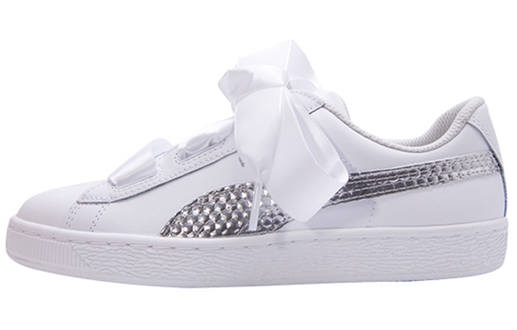(PS) Puma Basket Heart Coated Glam Jr 'Silver White'