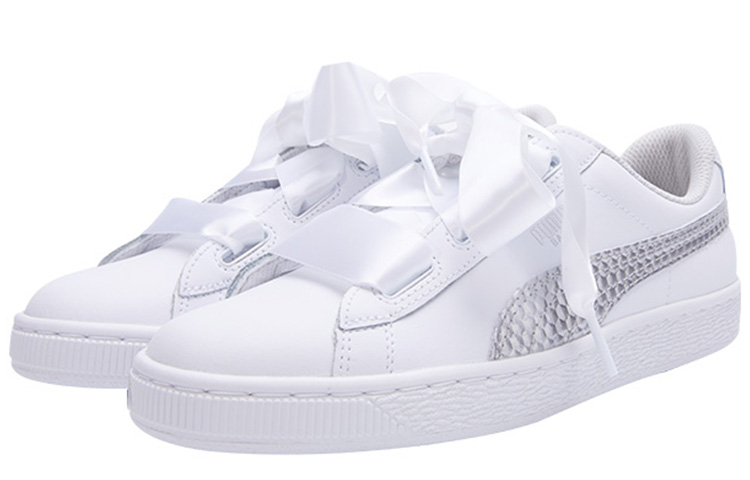 (PS) Puma Basket Heart Coated Glam Jr 'Silver White' 圖 3