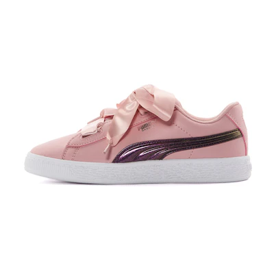 (PS) Puma Basket Heart Shimmer Casual Shoes Pink/White