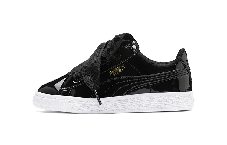 (Preschool) Puma Basket Heart Patent Little 'Black White' 363352-01