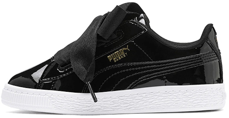 (Preschool) Puma Basket Heart Patent Little 'Black White' 363352-01 Buy (Preschool) Puma Basket Heart Patent Little 'Black White' 363352-01