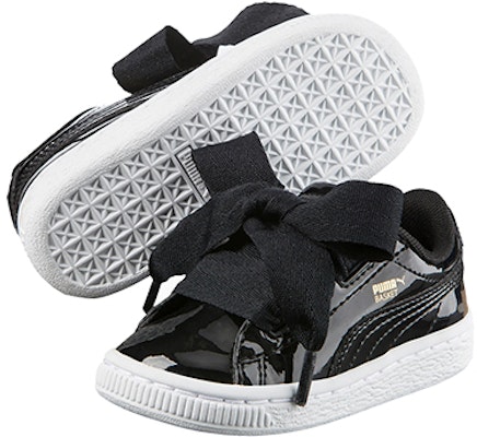(Preschool) Puma Basket Heart Patent Little 'Black White' 363352-01 Purchase (Preschool) Puma Basket Heart Patent Little 'Black White' 363352-01