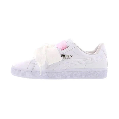 (PS) Puma Basket Heart Patent Junior White Lace Up 'White Pink'