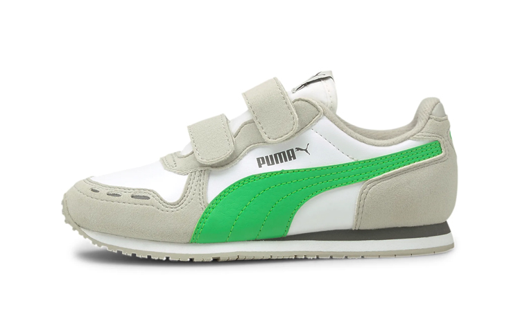 Buy 中童 PUMA Cabana Racer 低筒 兒童跑步鞋 灰綠