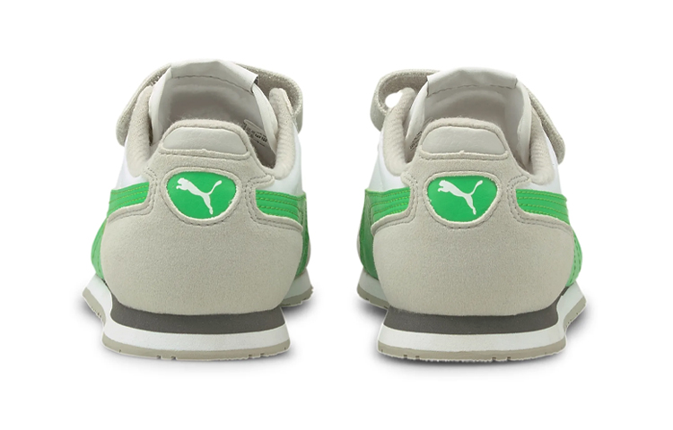 Shop 中童 PUMA Cabana Racer 低筒 兒童跑步鞋 灰綠