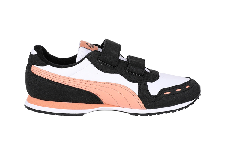 Order 中童 PUMA Cabana Racer 魔術貼運動 低筒 孩童跑步鞋 黑粉白