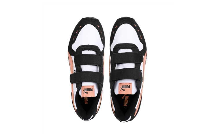 Lookbook 中童 PUMA Cabana Racer 魔術貼運動 低筒 孩童跑步鞋 黑粉白