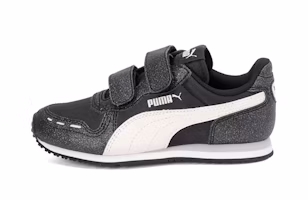 (Preschool) Puma Cabana Racer Glitz 'Black White' 370985-03 (Preschool) Puma Cabana Racer Glitz 'Black White' 370985-03