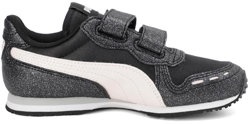 中童 PUMA Cabana Racer Glitz 運動 低筒 兒童跑步鞋 黑白 Order 中童 PUMA Cabana Racer Glitz 運動 低筒 兒童跑步鞋 黑白
