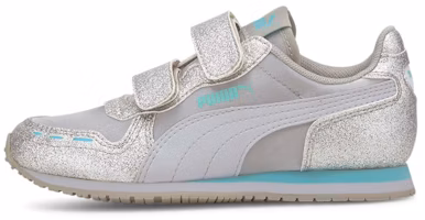 (Preschool) Puma Cabana Racer Glitz Sports Sneakers Silver/Grey 370985-06 (Preschool) Puma Cabana Racer Glitz Sports Sneakers Silver/Grey 370985-06