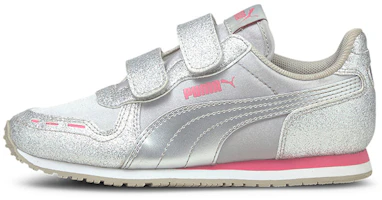 (Preschool) Puma Cabana Racer Glitz Sports Silver 370985-08 (Preschool) Puma Cabana Racer Glitz Sports Silver 370985-08