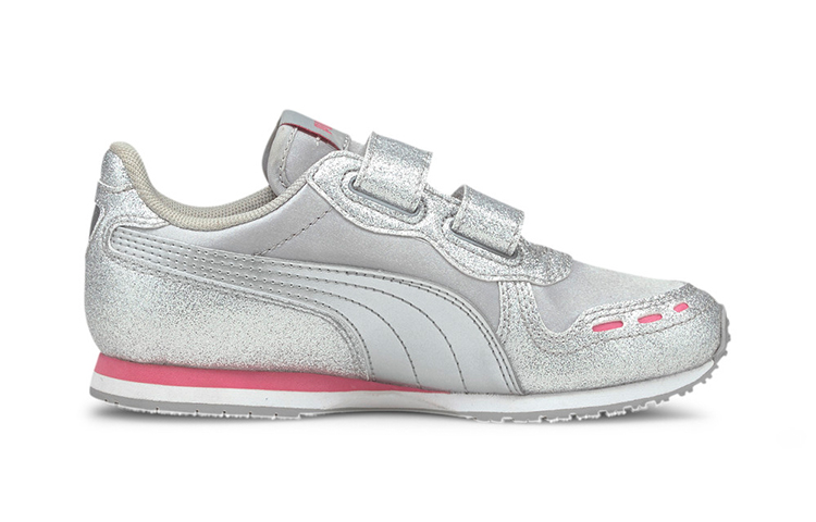 Order 中童 PUMA Cabana Racer Glitz 運動 低筒 兒童跑步鞋 銀色