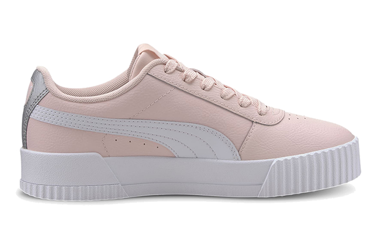 (Youth) Puma Carina L Casual Board Shoes Pink/White/Grey 圖 2