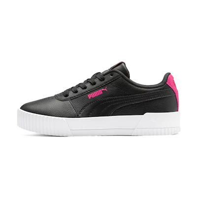 (Youth) Puma Carina L Casual Board Shoes Black/White/Red