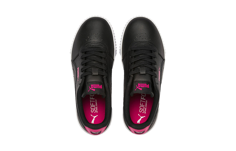 (Youth) Puma Carina L Casual Board Shoes Black/White/Red 圖 3