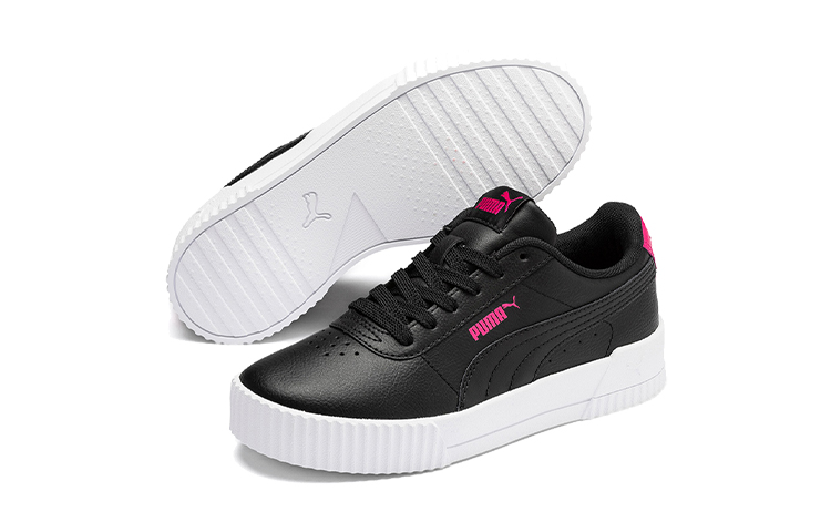 (Youth) Puma Carina L Casual Board Shoes Black/White/Red 圖 5