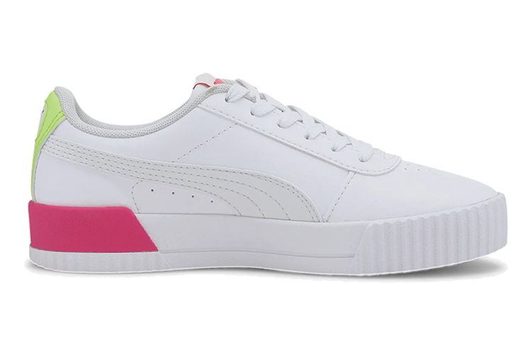 (Youth) Puma Carina Vivid Casual Board Shoes White/Pink/Green 圖 2