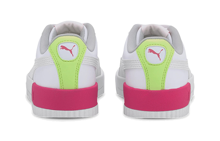 (Youth) Puma Carina Vivid Casual Board Shoes White/Pink/Green 圖 4