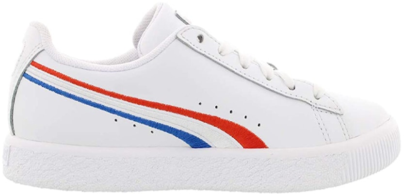 (Preschool) Puma Clyde 'White Blue Red' 365744-01 Order (Preschool) Puma Clyde 'White Blue Red' 365744-01