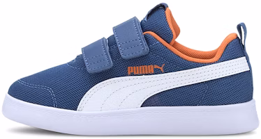 (Preschool) Puma Courtflex V2 Leisure Board Shoes Blue/Orange 371758-01 (Preschool) Puma Courtflex V2 Leisure Board Shoes Blue/Orange 371758-01
