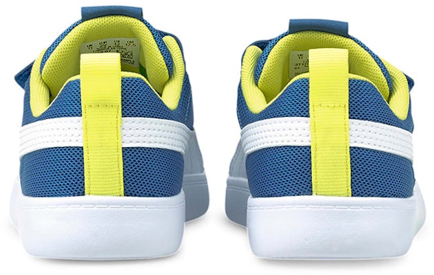 (Preschool) Puma Courtflex V2 Mesh Bright White Neon 'Blue' 371758-07 Shop (Preschool) Puma Courtflex V2 Mesh Bright White Neon 'Blue' 371758-07