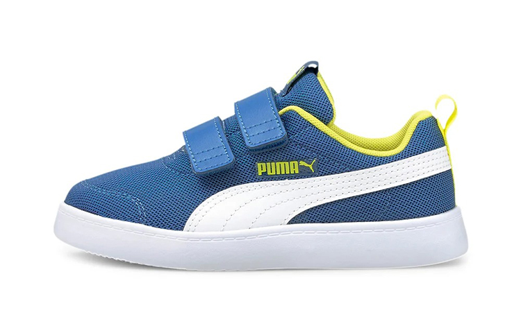 (Preschool) Puma Courtflex V2 Mesh Bright White Neon 'Blue' 371758-07